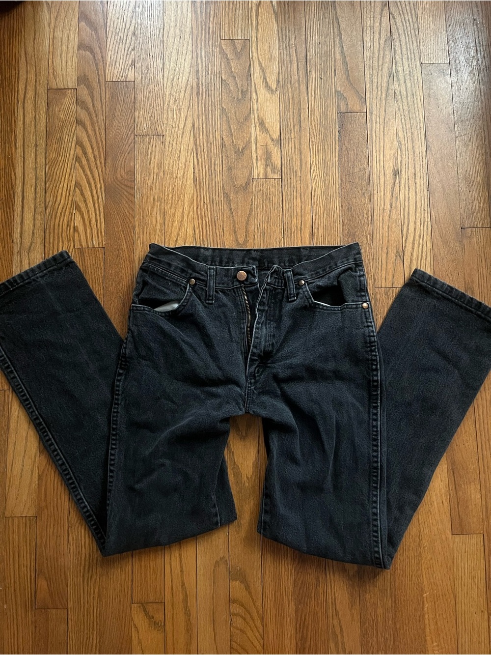Wrangler Men's Straight Black Denim Jeans